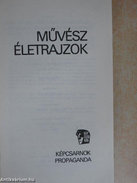 Művész életrajzok