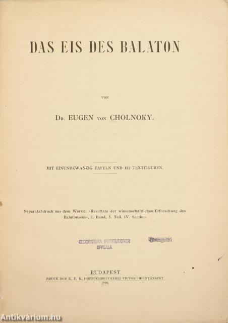 Das Eis des Balatonsees (dedikált példány)