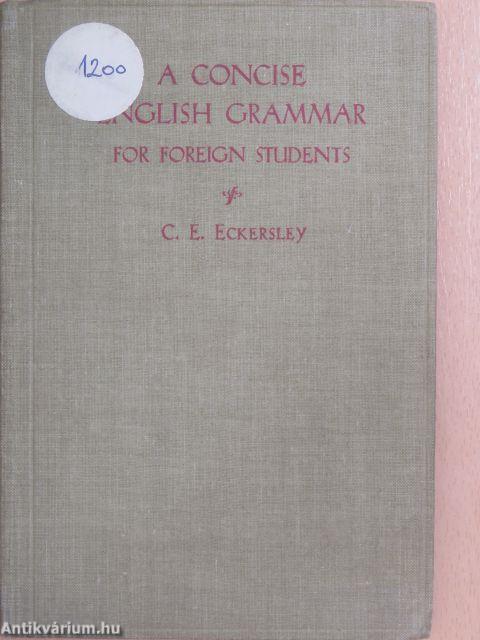 A Concise English Grammar for Foreign Students