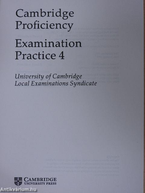 Cambridge Proficiency Examination Practice 4