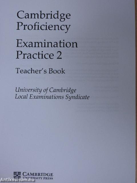 Cambridge Proficiency Examination Practice 2 - Teacher's Book