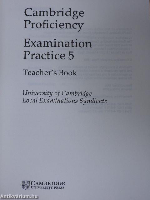 Cambridge Proficiency Examination Practice 5 - Teacher's Book