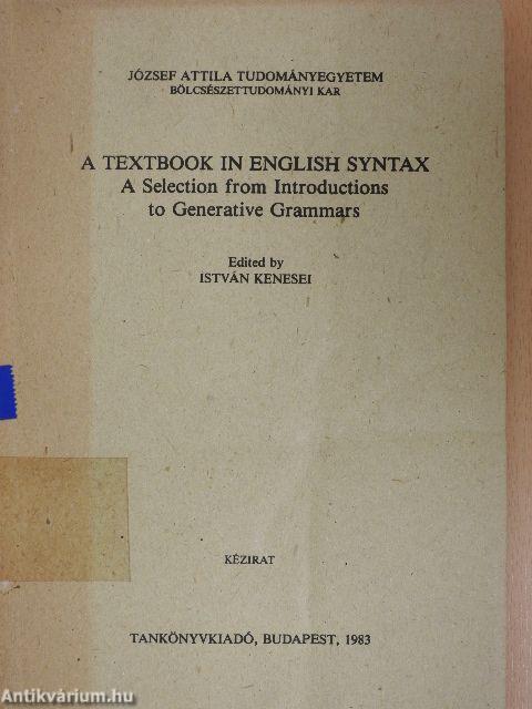 A Textbook in English Syntax