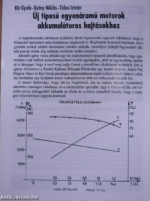 Villamos hajtások 1998-1999