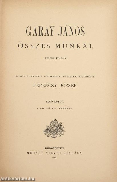 Garay János összes munkái I-V.