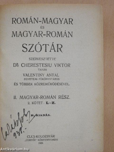 Román-magyar és magyar-román szótár II. (töredék)/Kiegészítés a magyar-román részhez