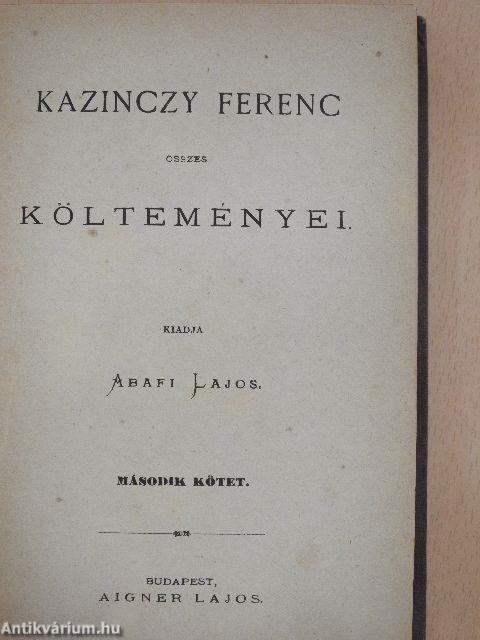 Kazinczy Ferenc összes költeményei II.