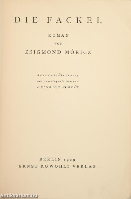 Die Fackel (dedikált példány)