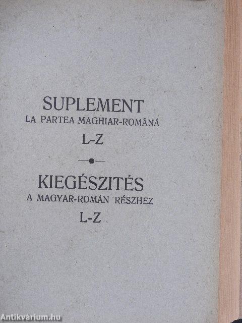 Román-magyar és magyar-román szótár II. (töredék)/Kiegészítés a magyar-román részhez