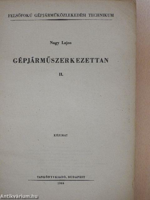 Gépjárműszerkezettan II.