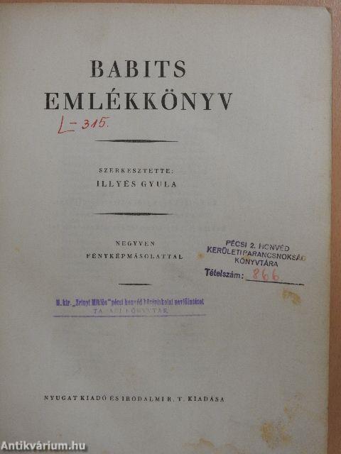 Babits emlékkönyv