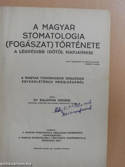 A magyar stomatologia (fogászat) története