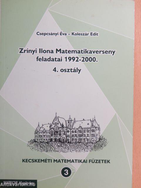 Zrínyi Ilona Matematikaverseny feladatai 1992-2000. - 4. osztály