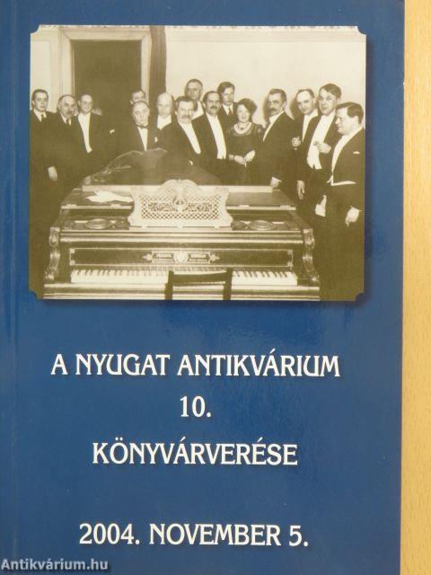 A Nyugat Antikvárium 10. könyvárverése