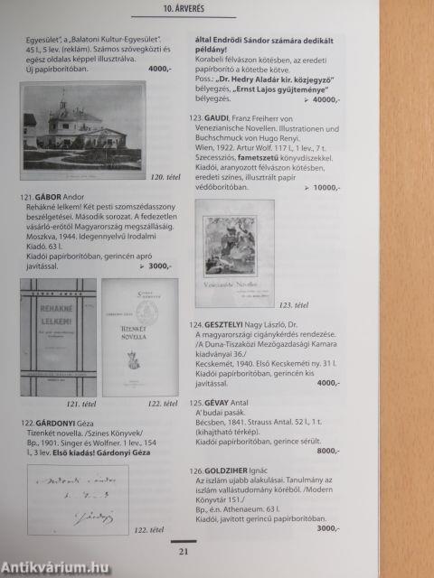 Országház Antikvárium 10. árverés