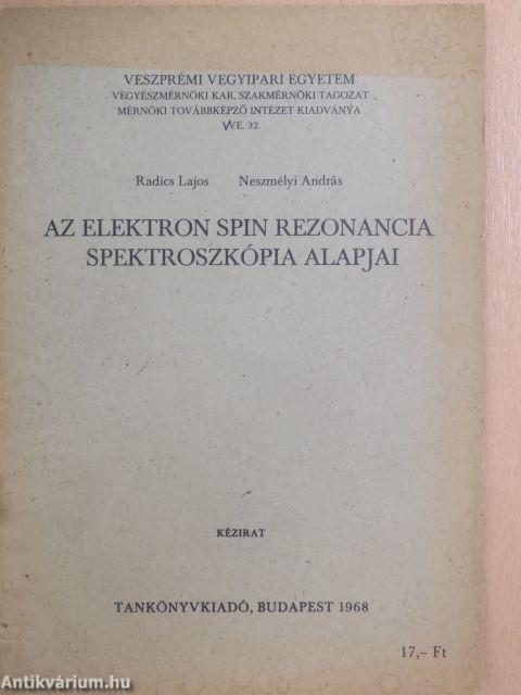 Az elektron spin rezonancia spektroszkópia alapjai