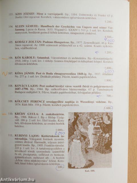 A Pastinszky Antiquarium árverési katalógusa I.