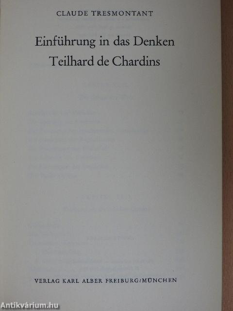 Einführung in das Denken Teilhard de Chardins