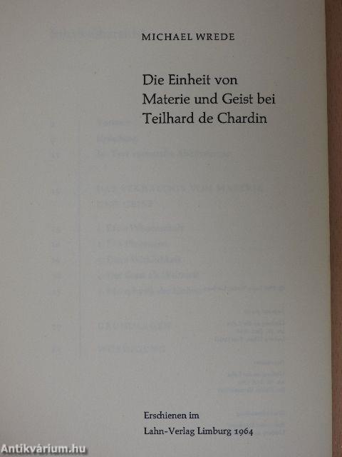 Die Einheit von Materie und Geist bei Teilhard de Chardin