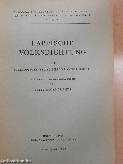 Lappische Volksdichtung III.