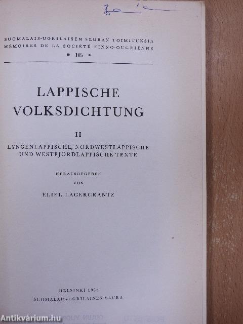 Lappische Volksdichtung II.