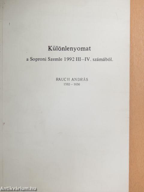 Különlenyomat a Soproni Szemle 1992 III-IV. számából