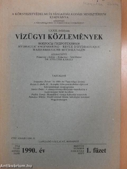 Vízügyi Közlemények 1990/1.