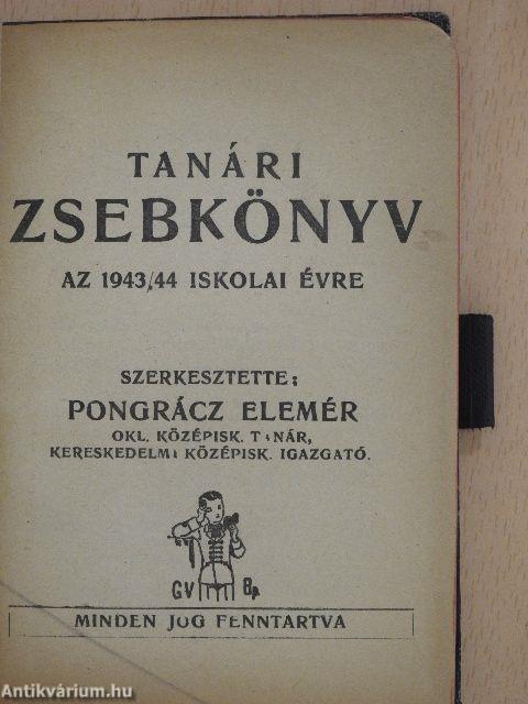 Tanári zsebkönyv az 1943/44. iskolai évre