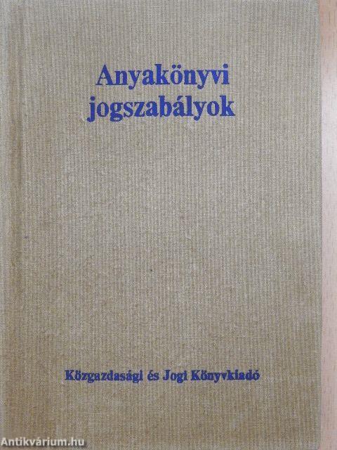 Anyakönyvi jogszabályok