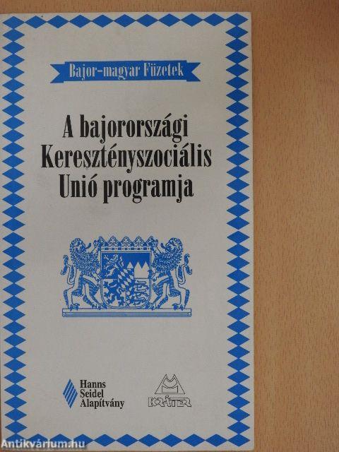 A bajorországi Keresztényszociális Unió programja