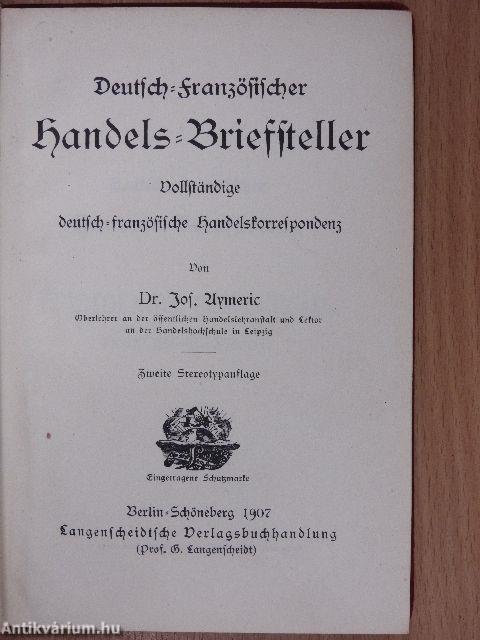 Deutsch-Französischer Handels-Briefsteller (gótbetűs)