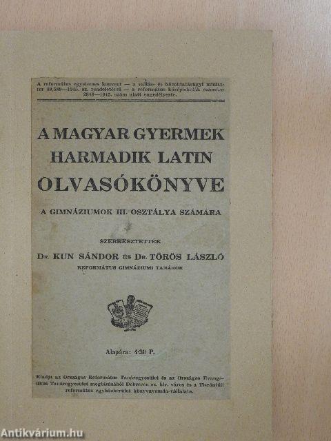 A magyar gyermek harmadik latin olvasókönyve