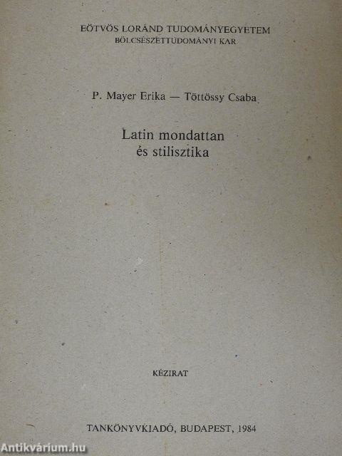 Latin mondattan és stilisztika