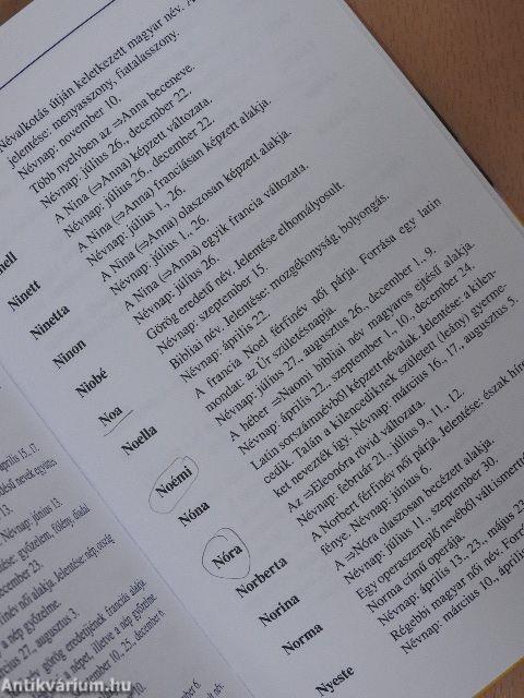 Lánynevek utónévkönyve