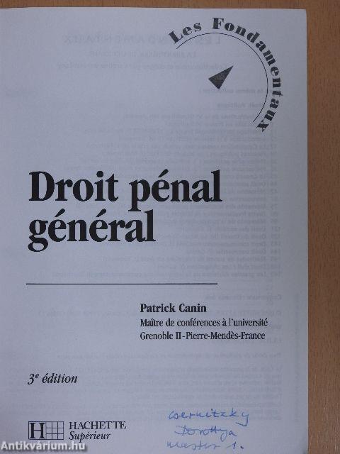 Droit pénal général