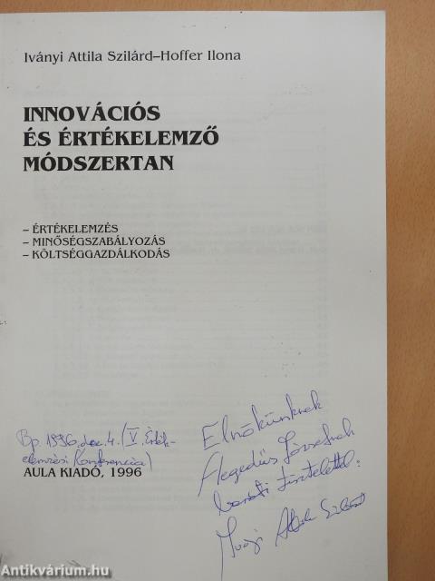 Innovációs és értékelemző módszertan (dedikált példány)