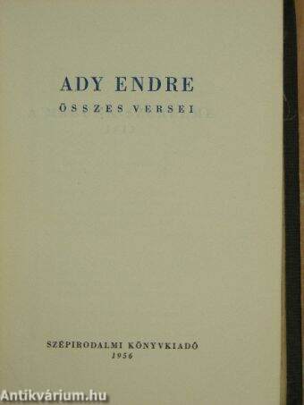 Ady Endre összes versei II. (töredék)