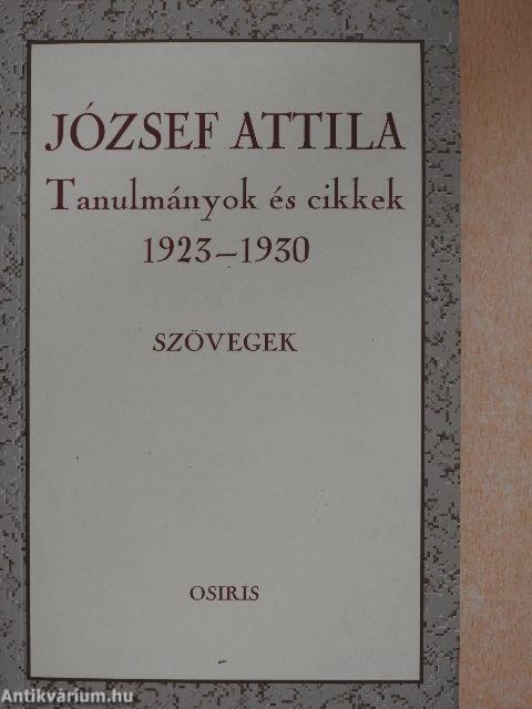 Tanulmányok és cikkek 1923-1930 - Szövegek