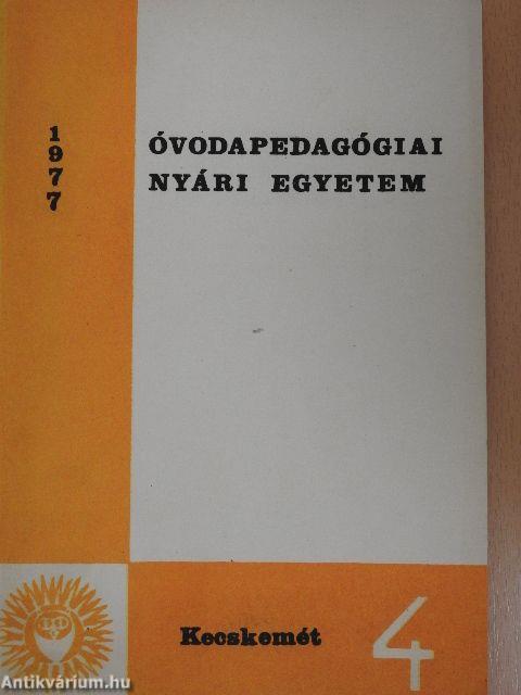 Óvodapedagógiai Nyári Egyetem 1977