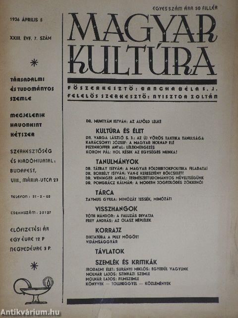 Magyar Kultúra 1936. április 5.