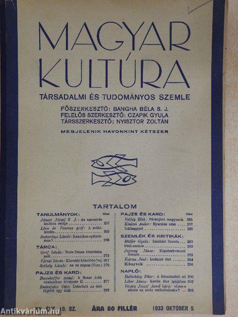 Magyar Kultúra 1933. október 5.