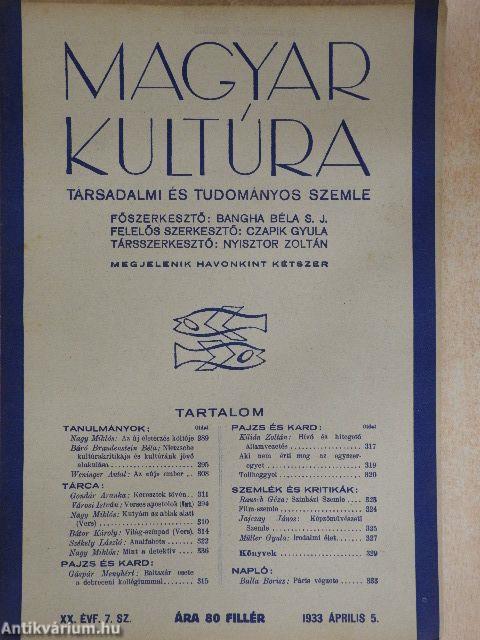 Magyar Kultúra 1933. április 5.