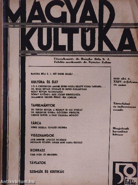 Magyar Kultúra 1937. október 5.