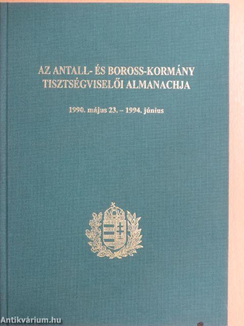 Az Antall- és Boross-kormány tisztségviselői almanachja