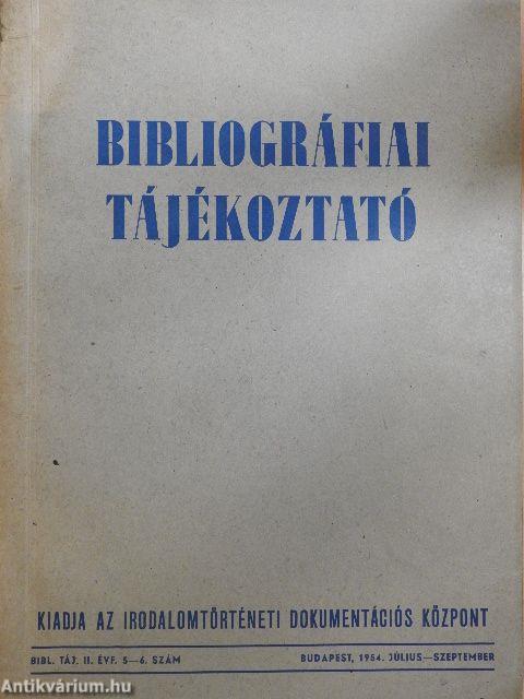 Bibliográfiai tájékoztató 1954. július-szeptember 