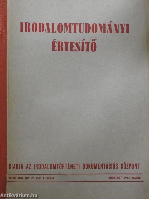 Irodalomtudományi értesítő 1954. május.