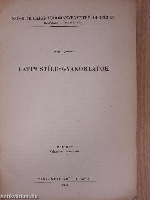 Latin stílusgyakorlatok