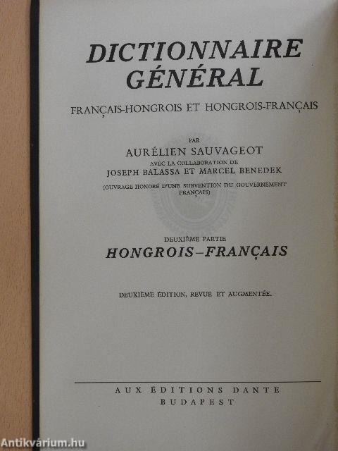 Francia-magyar és magyar-francia nagy kéziszótár II.