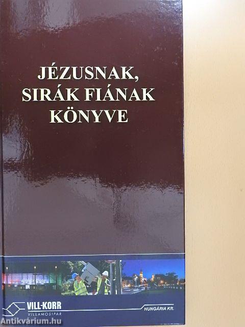 Jézusnak, Sirák fiának könyve