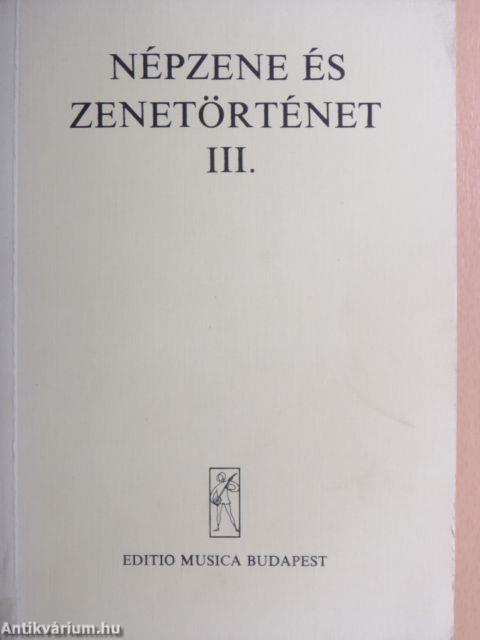 Népzene és zenetörténet III.